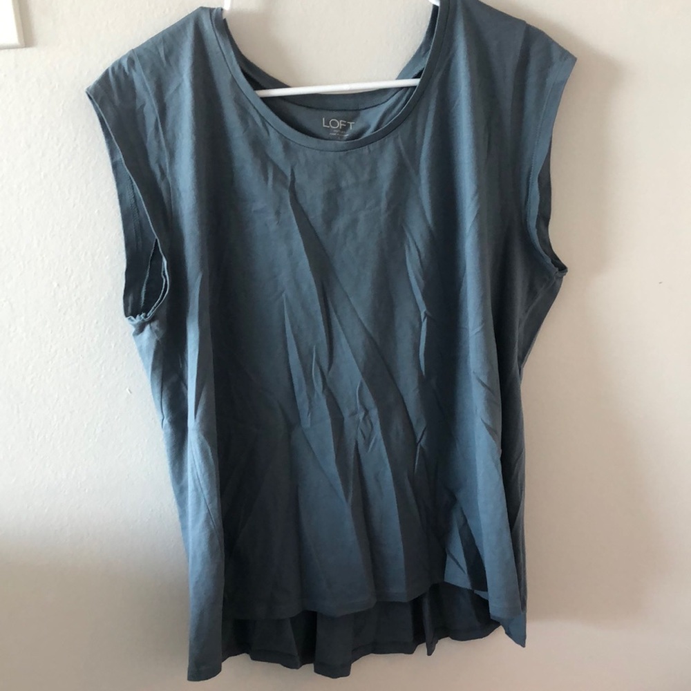 Teal short sleeve blouse
